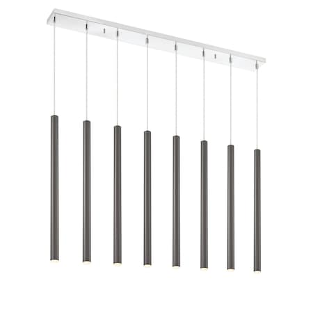 Z-Lite Forest 8 Light Island/Billiard, Chrome & Pearl Black 917MP24-PBL-LED-8LCH